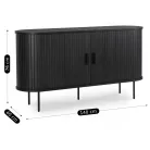 TRISH 140 fekete kétajtós tolófiókos komód