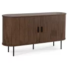 TRISH Fiókos Komód 140 cm Kétajtós Tolóajtó Diófa