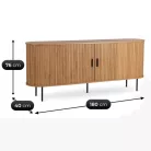 TRISH Fiókos Komód 180 cm Kétajtós Tolóajtós Tölgyfa