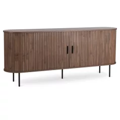 TRISH Fiókos Komód 180 cm Kétajtós Tolóajtó Diófa