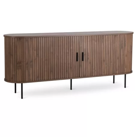 TRISH Fiókos Komód 180 cm Kétajtós Tolóajtó Diófa