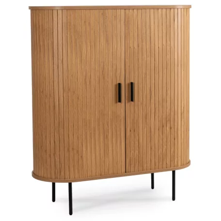 TRISH Fiókos Komód 100 cm Kétajtós Tolóajtós Tölgyfa