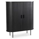 TRISH fiókos komód 100 cm kétajtós tolóajtós fekete