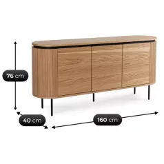 BECK Fiókos Komód 160 cm Háromajtós Tölgyfa