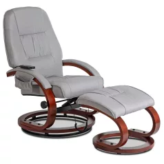   CANO fűthető masszázsfotel lábtartóval, szürke szövetből