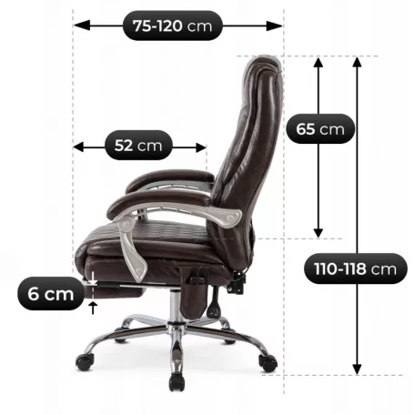 GIORGIO Fűthető Masszázs Forgófotel Barna