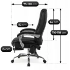 GIORGIO Fűthető Masszázs Forgófotel Fekete