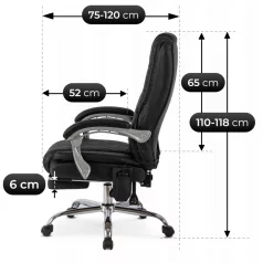 GIORGIO Fűthető Masszázs Forgófotel Fekete