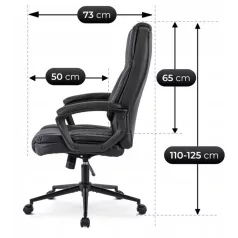 PHONIX Forgószék, fekete, műbőr