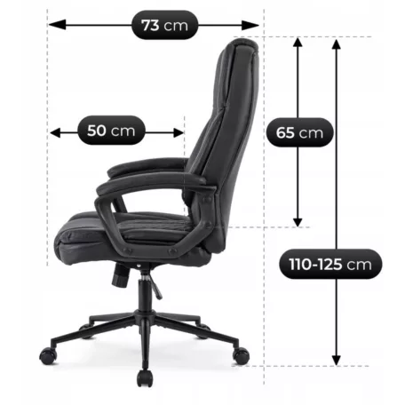 PHONIX Forgószék, fekete, műbőr