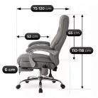 GIORGIO fűthető masszázsfotel, szürke szövet