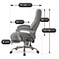 GIORGIO fűthető masszázsfotel, szürke szövet