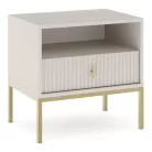 MARCOS Éjjeliszekrény, Bordázott, Kasmír/Arany