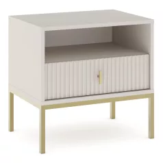 MARCOS Éjjeliszekrény, Bordázott, Kasmír/Arany