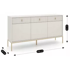 MARCOS Fiókos Komód 154 cm Bordázott Kasmír/Arany