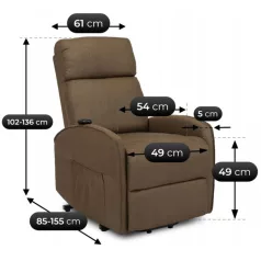   COLTON Elektromos Dönthető Fotel Felállási Funkcióval Barna