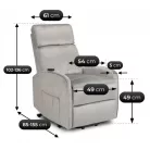 COLTON Elektromos Dönthető Fotel Felállási Funkcióval, Szürke Bársony