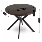 LUGO Kihúzható asztal 90-190 cm Diófa/Fekete