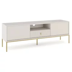 MARCOS TV szekrény 154 cm, bordázott kasmír/arany mintás