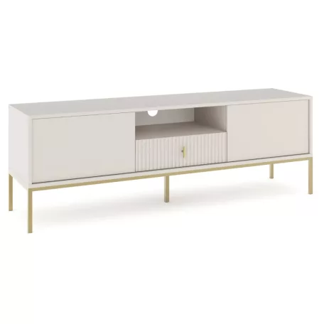 MARCOS TV szekrény 154 cm, bordázott kasmír/arany mintás