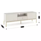 MARCOS TV szekrény 154 cm, bordázott kasmír/arany mintás