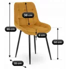 CHRIS Mustár bársony szék