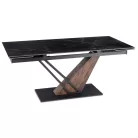 REX 2 Kihúzható Kerámia Asztal 180-240 cm Fekete Márvány/Diófa