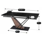 REX 2 Kihúzható Kerámia Asztal 180-240 cm Fekete Márvány/Diófa