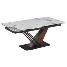 REX 2 Kihúzható Kerámia Asztal 180-240 cm Fehér Márvány/Diófa