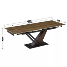 REX kerámia kihúzható asztal 160-220 cm sötétbarna/fekete