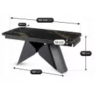 VERONA Kerámia Kihúzható Asztal 160-240 cm Fekete Márvány/Fekete