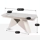 VERONA Kihúzható Kerámia Asztal 160-240 cm Fehér Márvány/Kasmír