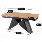 VERONA Kerámia Kihúzható Asztal 160-240 cm Tölgyfa/Fekete