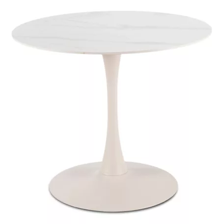 SANDER Asztal 89 cm Kerámia Fehér/Kasmír