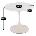 SANDER Asztal 89 cm Kerámia Fehér/Kasmír