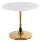 SANDER asztal 89 cm kerámia fehér/arany