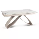 LUIGI Kerámia Kihúzható Asztal 160-240 cm Fehér Márvány/Kasmír