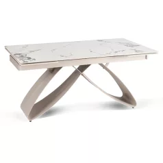   LUIGI Kerámia Kihúzható Asztal 160-240 cm Fehér Márvány/Kasmír