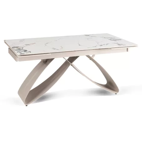 LUIGI Kerámia Kihúzható Asztal 160-240 cm Fehér Márvány/Kasmír