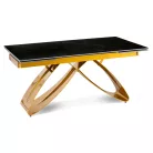 LUIGI Kerámia Kihúzható Asztal 160-240 cm Fekete Márvány/Arany