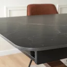 ALICANTE Kerámia Kihúzható Asztal 160-200 cm Fekete Márvány/Diófa