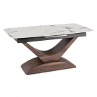 ALICANTE Kerámia Kihúzható Asztal 160-200 cm Fehér Márvány/Diófa