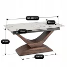 ALICANTE Kerámia Kihúzható Asztal 160-200 cm Fehér Márvány/Diófa