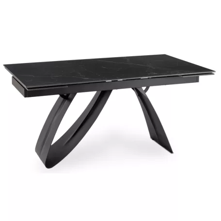 DEVON Kerámia Kihúzható Asztal 160-220 cm Fekete Márvány/Fekete