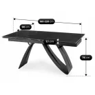 DEVON Kerámia Kihúzható Asztal 160-220 cm Fekete Márvány/Fekete