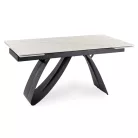 DEVON Kerámia Kihúzható Asztal 160-220 cm Fehér Márvány/Fekete