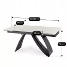 DEVON Kerámia Kihúzható Asztal 160-220 cm Fehér Márvány/Fekete