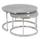 MILANO Kerámia Asztal Garnitúra Szürke Márvány/Ezüst