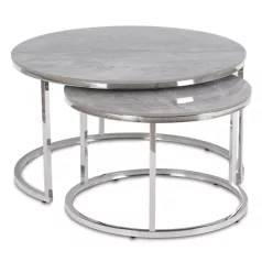MILANO Kerámia Asztal Garnitúra Szürke Márvány/Ezüst