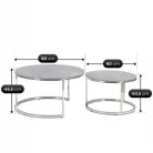 MILANO Kerámia Asztal Garnitúra Szürke Márvány/Ezüst